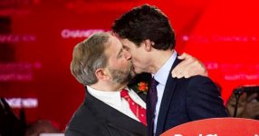 Prime Minister of Canada, Justin Trudeau, and the New Democratic Party leader Thomas Mulcair, ...jpg